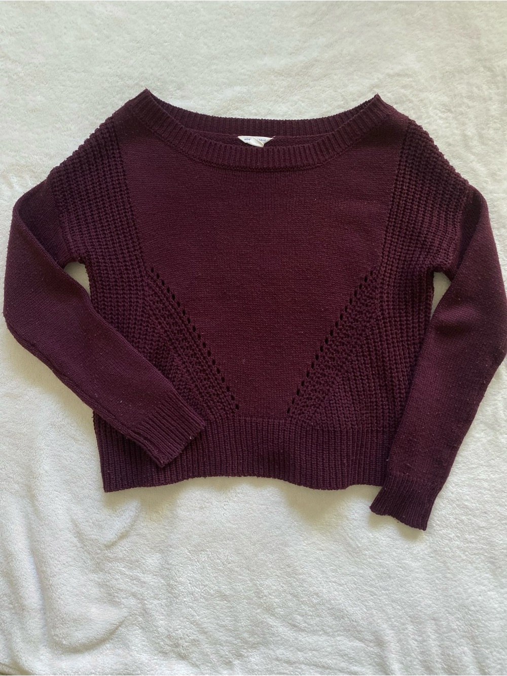 Aeropostale Ribbed Knit Sweater Burgundy